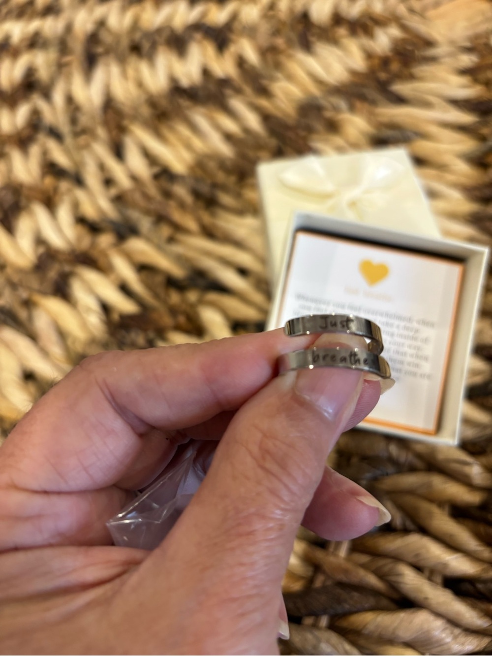 Silver 'Just Breathe'  Ring